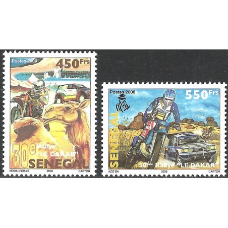 Senegal 2007 - 30th Paris-Dakar Rally in 2008 - car, motorbike - dromedary - 2st. MNH