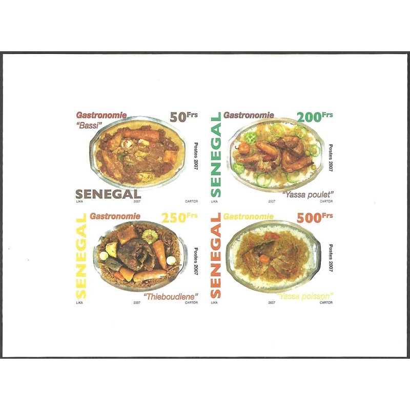 Senegal 2007 - Gastronomy: Senegalese dishes - sheetlet 1000 fcfa UNPERFORATED MNH