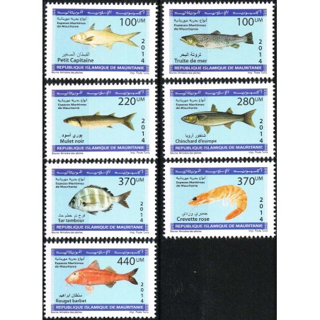 Mauritania 2013 - Fish and schrimp - 7 stamps - MNH