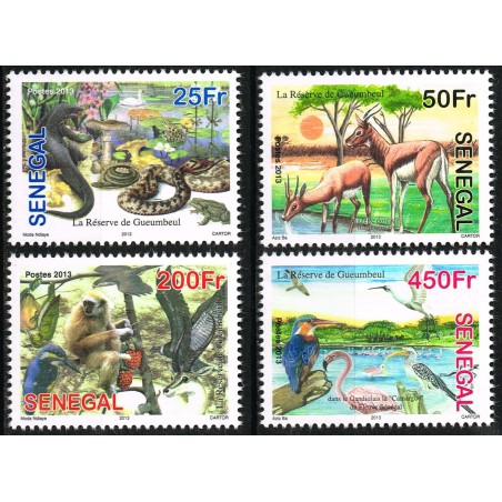 Senegal 2013 - The Geumbeul reserve - Fauna (incl. birds, snakes, ...) and Flora - 4 stamps MNH