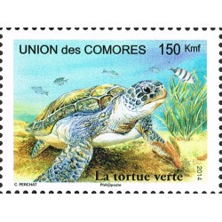 Comoros 2014 - Sea green turtle 150 fc -MNH