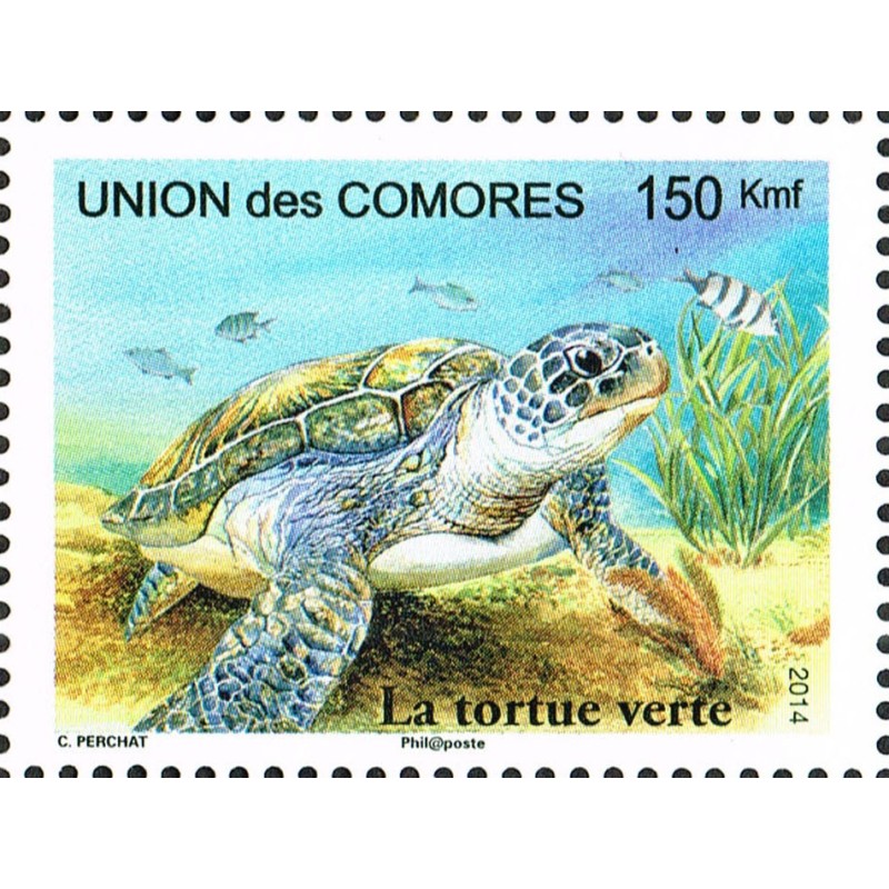Comoros 2014 - Sea green turtle 150 fc -MNH