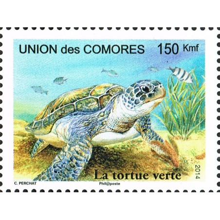 Comoros 2014 - Sea green turtle 150 fc -MNH