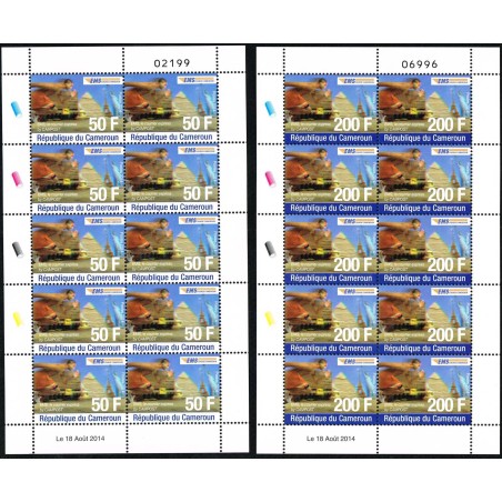 Cameroon 2014 - EMS Statue of Liberty pyramid Eiffel tower - 2 sheets - MNH