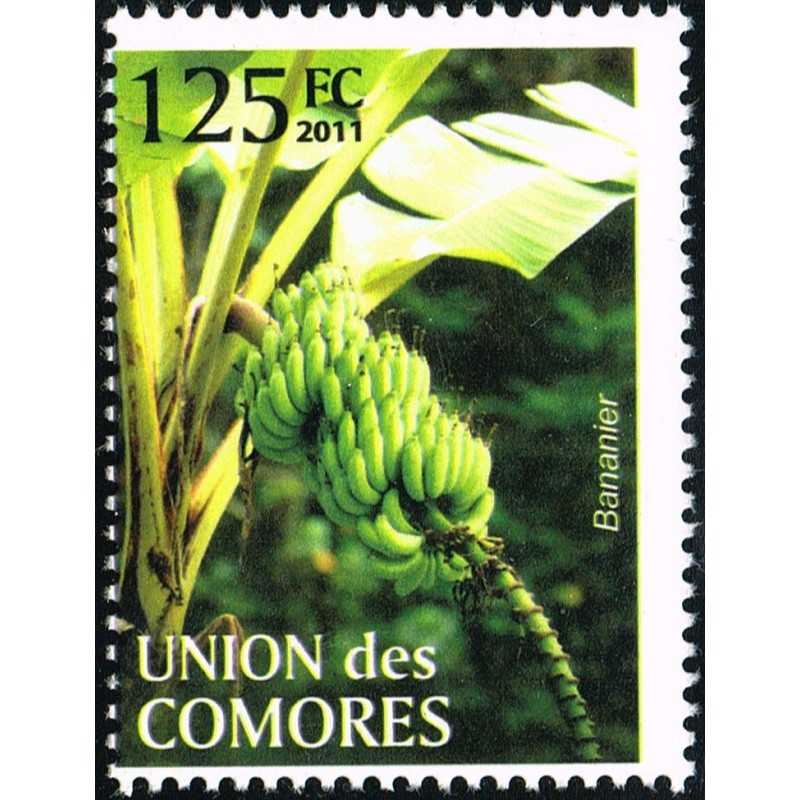 Comores 2011 - Mi 3080 - Plantes des Comores : bananier 125 fc  - impression décalée **