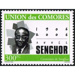 Comores 2007 - Mi A 1809 - Président SENGHOR du Sénégal - 300 fc - vert et noir **