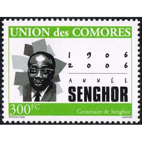 Comores 2007 - Mi A 1809 - Président SENGHOR du Sénégal - 300 fc - vert et noir **