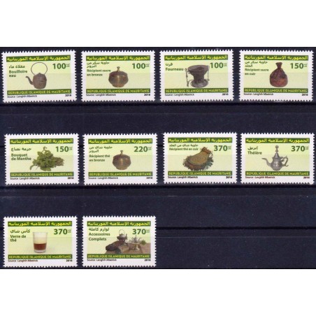 Mauritania 2016 - Mi ? to ? - tea utensils - 10 stamps - MNH