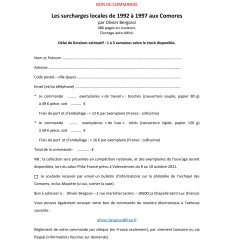 Comores 2021 - ouvrage relié "Les surcharges locales de 1992 à 1997 aux Comores"