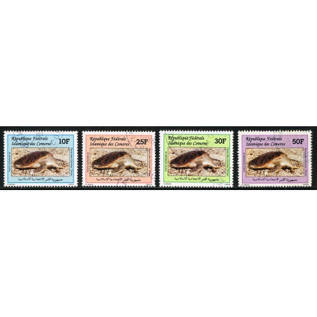 Comoros 1995 - Mi 1121 to 1124 - Sea turtle - complete set cancelled RR