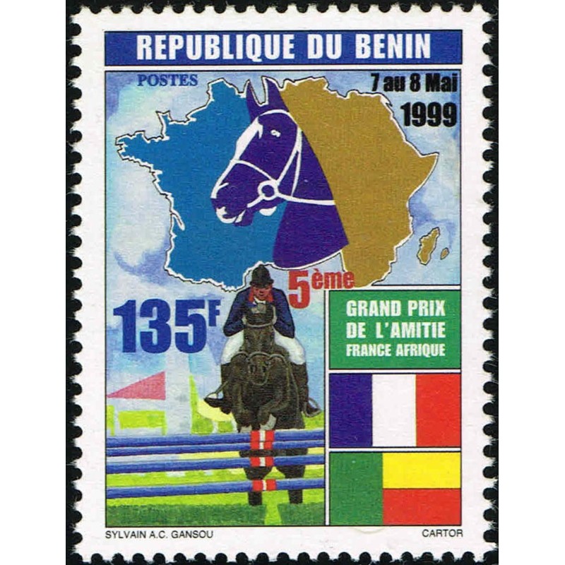 Benin 1999 - Mi 1223 - horse racing - Friendship Grand Prix 135 f MNH