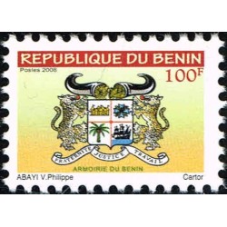 Bénin 2009 - Mi 1457 y - type "armoiries" 100 f - réimpression : fils de soie dans le papier **
