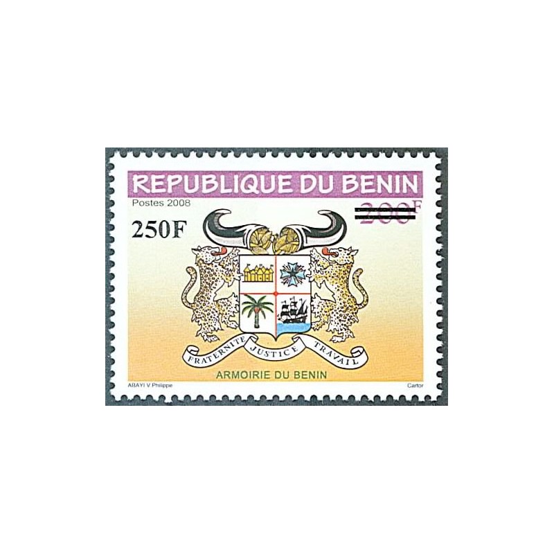 Bénin 2010 - surcharge locale - type "armoiries" 200 f surchargé 250 f  **