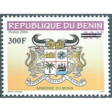 Benin 2010 - local overprint - Benin arms - denomination 200 f overprint 300 f - MNH