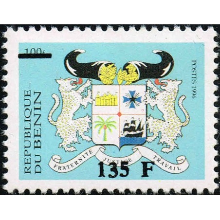 Benin 1997 - Mi 1113 - local overprint 135 f - Coat of arms - MNH - CV 60 €