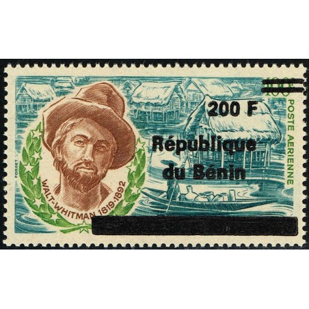 Benin 1996 - Mi 879 - local overprint 200 f - Whitman - American poet - MNH - CV 80 €