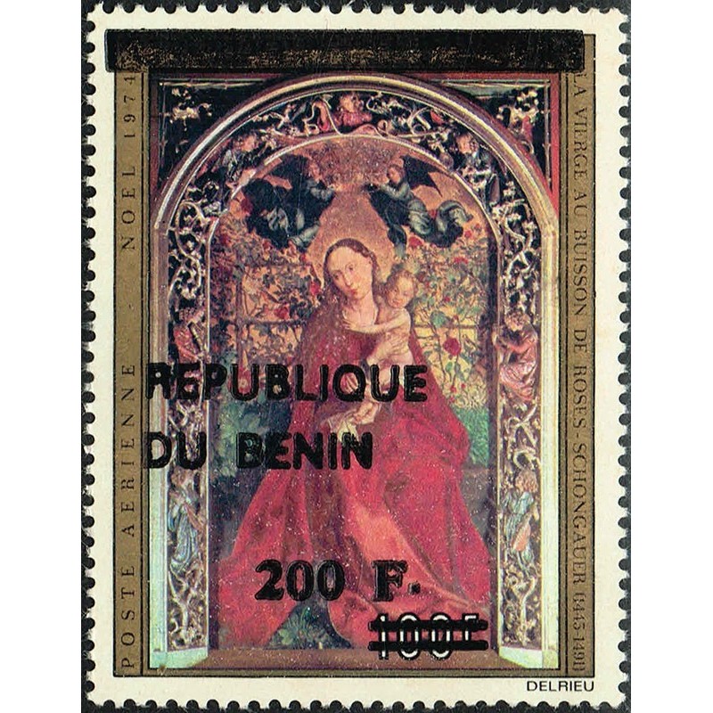 Benin 1996 - Mi 763 - local overprint 200 f - Georges de la Tour - The Newborn - MNH - CV 70 €