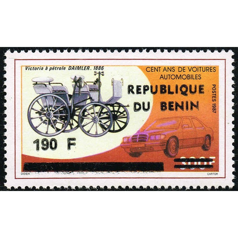Benin 1990 - Mi 503 - local overprint 190 f - vintage Daimler car - MNH - CV 60 €