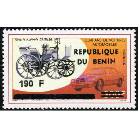 Benin 1990 - Mi 503 - local overprint 190 f - vintage Daimler car - MNH - CV 60 €