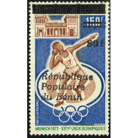 Benin 1987 - Mi L 462 - local overprint 80 f - Olympic Games Munich 72 - shot put - MNH - CV 60 €