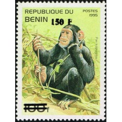 Bénin 2000 - Mi 1275 - surcharge locale 150 f - singe "pan tryglodytes" chimpanzé - cote 100 € **