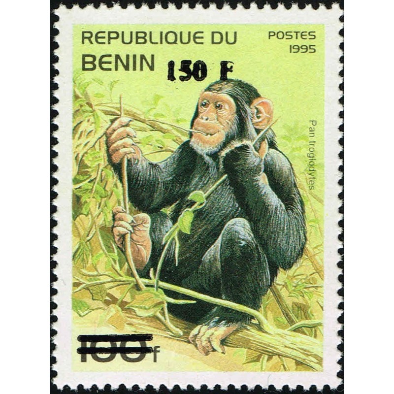 Benin 2000 - Mi 1275 - local overprint 150 f - Monkey "pan tryglodytes" chimpanzee - CV 100 € MNH