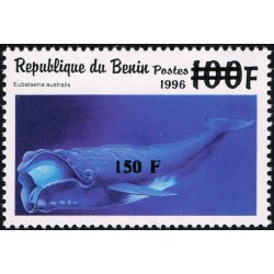 Bénin 2000 - Mi 1286 - surcharge locale 150 f - baleine franche australe "eubalaena australis" - cote 100 € **