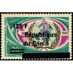 Bénin 1996 - Mi 871 - surcharge locale 135 f - OMS ** - cote 80 €