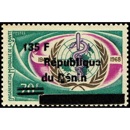 Benin 1996 - Mi 871 - local overprint 135 f - WHO - MNH - CV 80 €