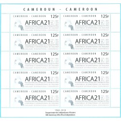 Year 2010 - Yaounde international conference AFRICA 21, 125 f - MNH - COMPLETE SHEET