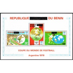 Bénin 2010 - Mi block 62 - surcharge locale - coupe du monde de football Argentina 78 - bloc-feuillet ** - cote 28 €