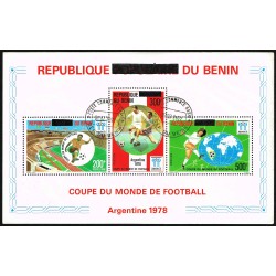 Bénin 2010 - Mi block 62 - surcharge locale - coupe du monde de football Argentina 78 - bloc-feuillet - OBLITÉRÉ