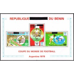 Bénin 2010 - Mi block 63 - surcharge locale - coupe du monde Argentina 78 - avec noms des pays finalistes ** - cote 32 €