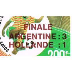 Bénin 2010 - Mi block 63 - surcharge locale - coupe du monde Argentina 78 - avec noms des pays finalistes ** - cote 32 €