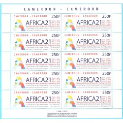 Year 2010 - Yaounde international conference AFRICA 21, 250 f - MNH - COMPLETE SHEET