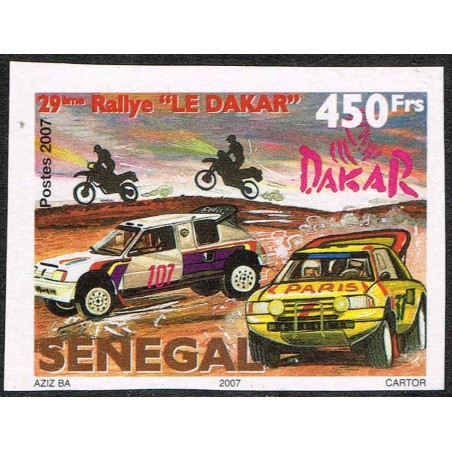 Senegal 2008 - Mi 2118 - 29th Paris-Dakar Rally in 2009 - car, motorbike - 450 f MNH - RARE - UNPERFORATED