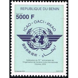 Bénin 2019 - Mi 1678 - aviation OACI - 5000 F **