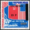 Benin 1994 - Mi 585 - local overprint 25 f - USA / USSR cooperation in space - Flags, rocket - MNH - CV 60 €