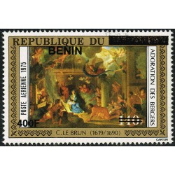 Benin 2009 - Mi xx - local overprint 400 f - Le Brun - adoration of the shepherds - Christmas 1975 - MNH - RARE
