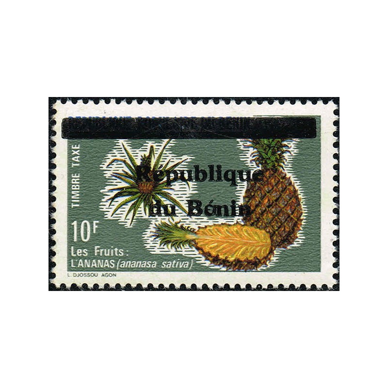 Bénin 1990 - Mi Portomarken 11 taxe  - surcharge locale - fruits : ananas ** - cote 50 €