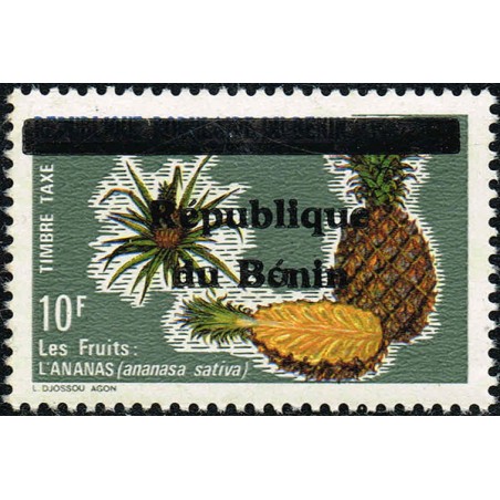Benin 1990 - Mi Portomarken 11 postage due stamps - local overprint - fruits: pineapple - MNH - CV 50 €