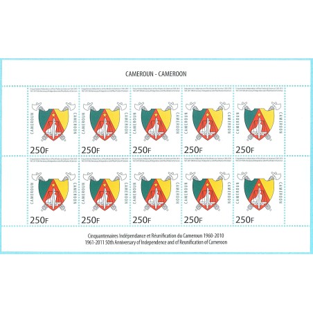 Year 2010 - 50 years independance, arms 250 f - MNH - SHEET