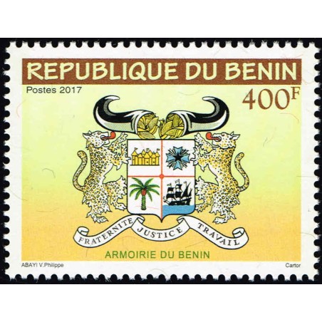 Bénin 2017 - Mi 1675 - type "armoiries" - impression avec fils de sécurité - 400 f **