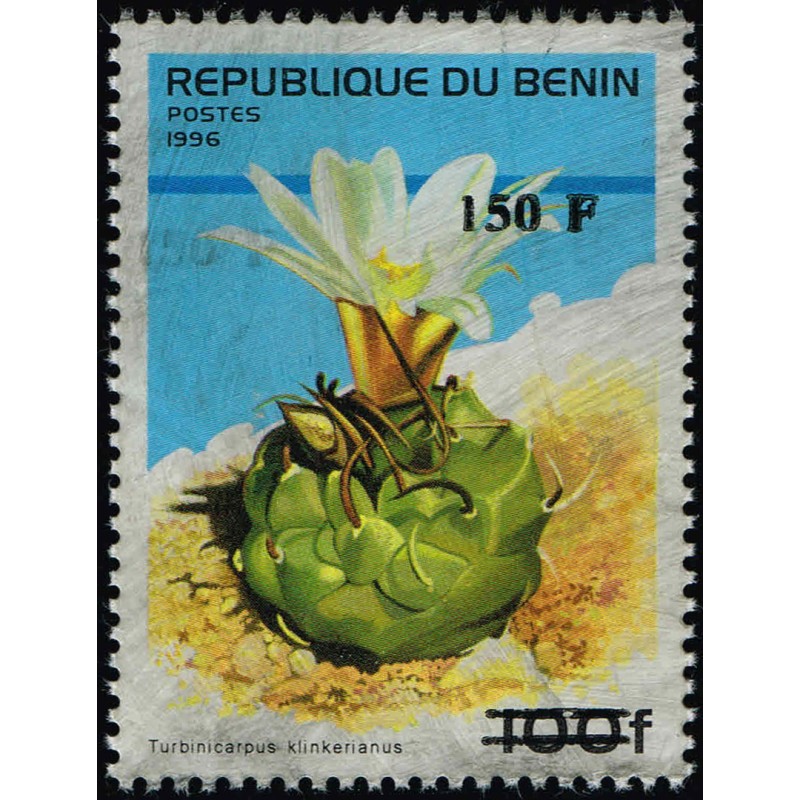 Bénin 2000 - Mi 1284 - surcharge locale 150 f - Cactus "turbinicarpus klinkerianus" - cote 100 € **