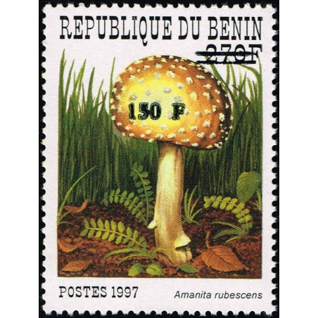 Benin 2000 - Mi 1298 - local overprint 150 f - mushroom "amanita rubescens" - CV 100 € MNH