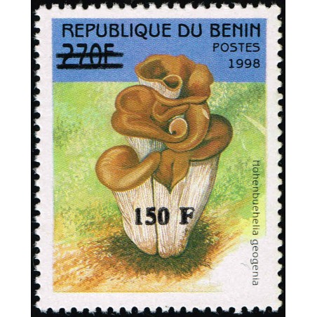 Bénin 2000 - Mi 1300 - surcharge locale 150 f - Champignon "hohenbuehelia geogenia" - cote 100 € **