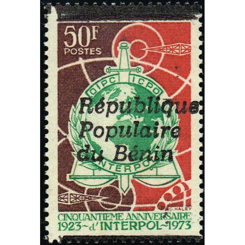 Benin 1986 - Mi A 447 - local overprint - INTERPOL - MNH - CV 60 €
