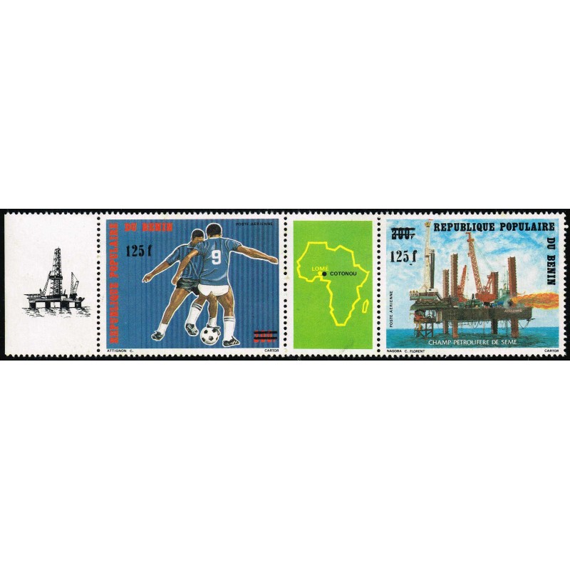 Benin 1988 - Mi D 469 I AND E 469 I - local overprint 125 f - LOMÉ 85 - football - oil field - MNH - CV 80 €