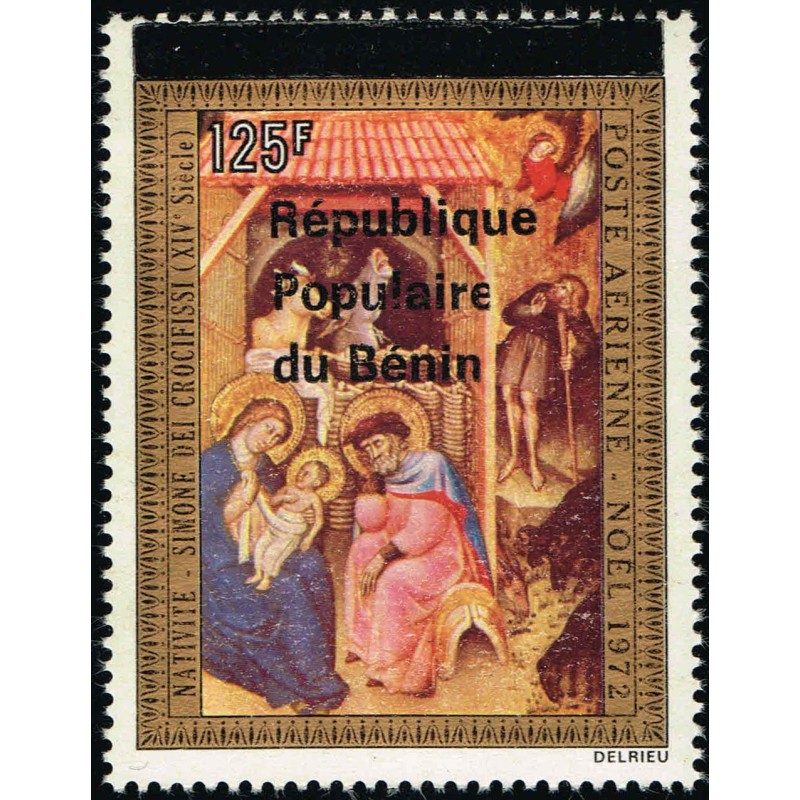 Bénin 1988 - Mi R 473 - surcharge locale - Nativité par Simone dei Crocifissi - Noël 72 ** - cote 60 €
