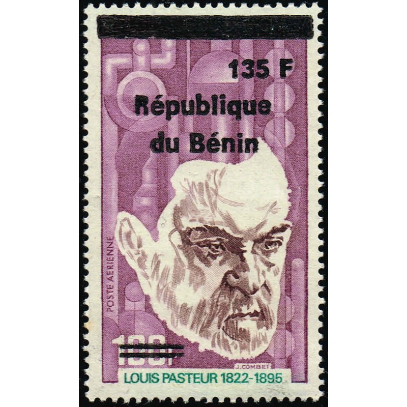 Bénin 1994 - Mi B 599 - surcharge locale 135 f - Louis Pasteur ** - cote 60 €